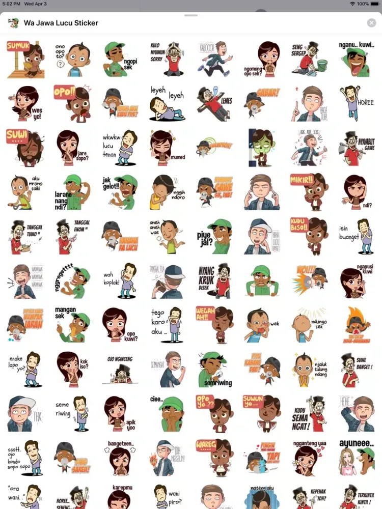 ภาพหน้าจอของ Wa Jawa Lucu Sticker iPad 