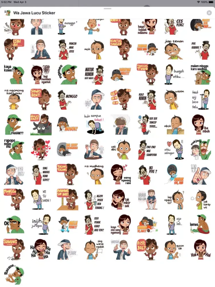 ภาพหน้าจอของ Wa Jawa Lucu Sticker iPad 