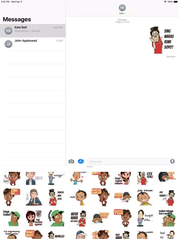 ภาพหน้าจอของ Wa Jawa Lucu Sticker iPad 