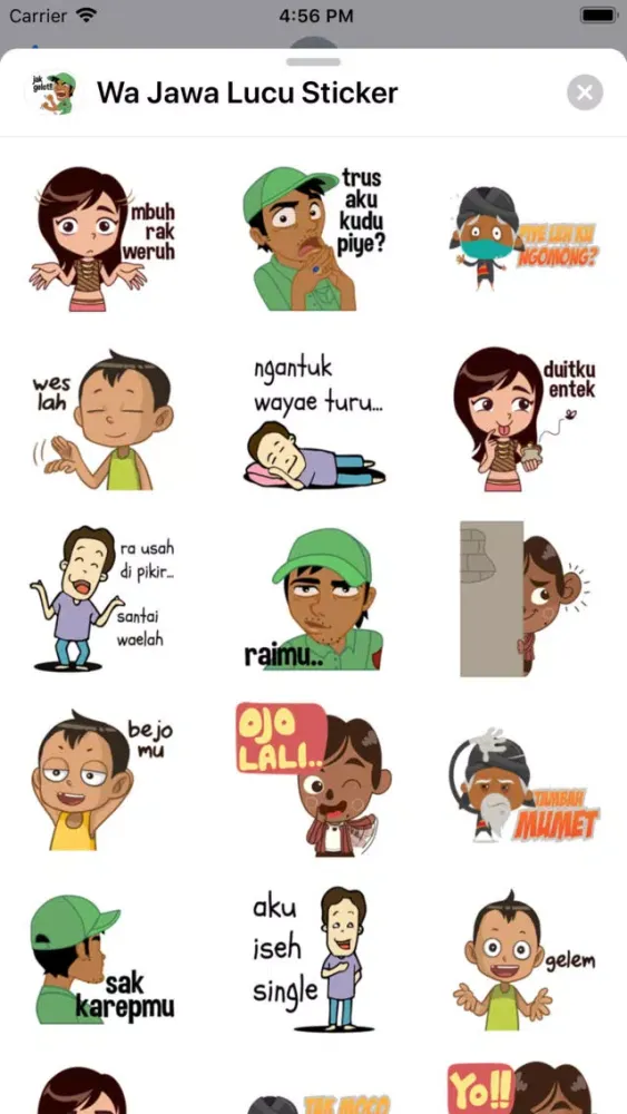 ภาพหน้าจอของ Wa Jawa Lucu Sticker