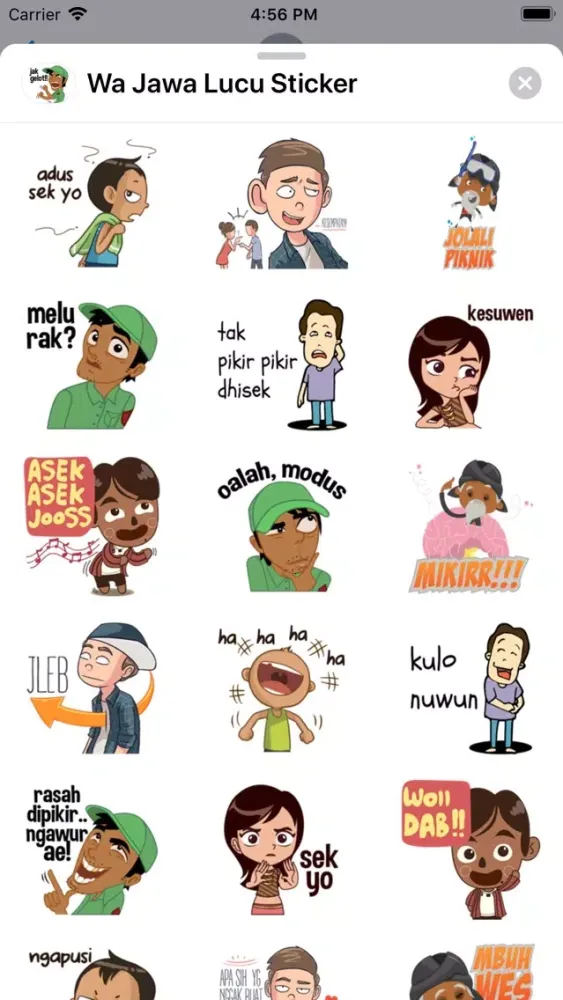 ภาพหน้าจอของ Wa Jawa Lucu Sticker