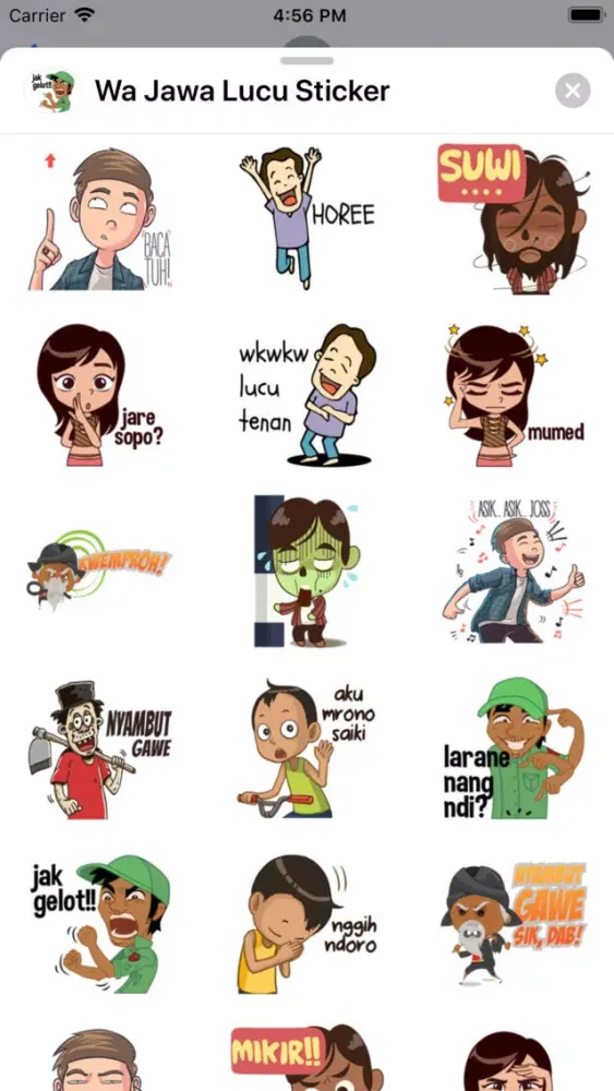 ภาพหน้าจอของ Wa Jawa Lucu Sticker