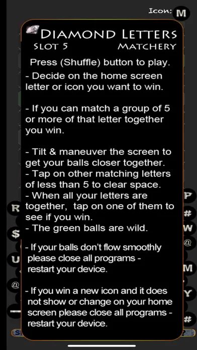 Zrzuty ekranu Diamond Letters Slot E