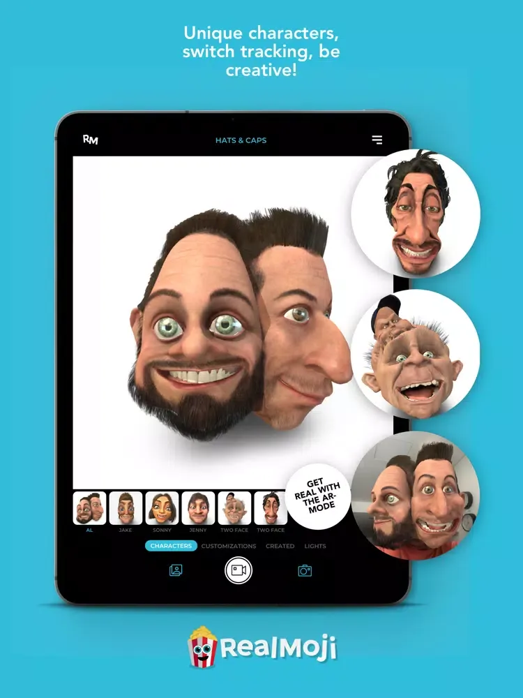 Tangkapan skrin Realmoji app iPad 