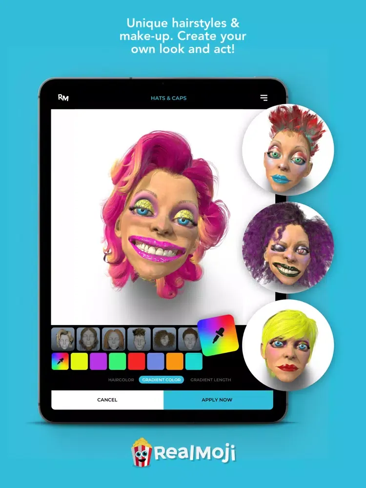 Tangkapan skrin Realmoji app iPad 