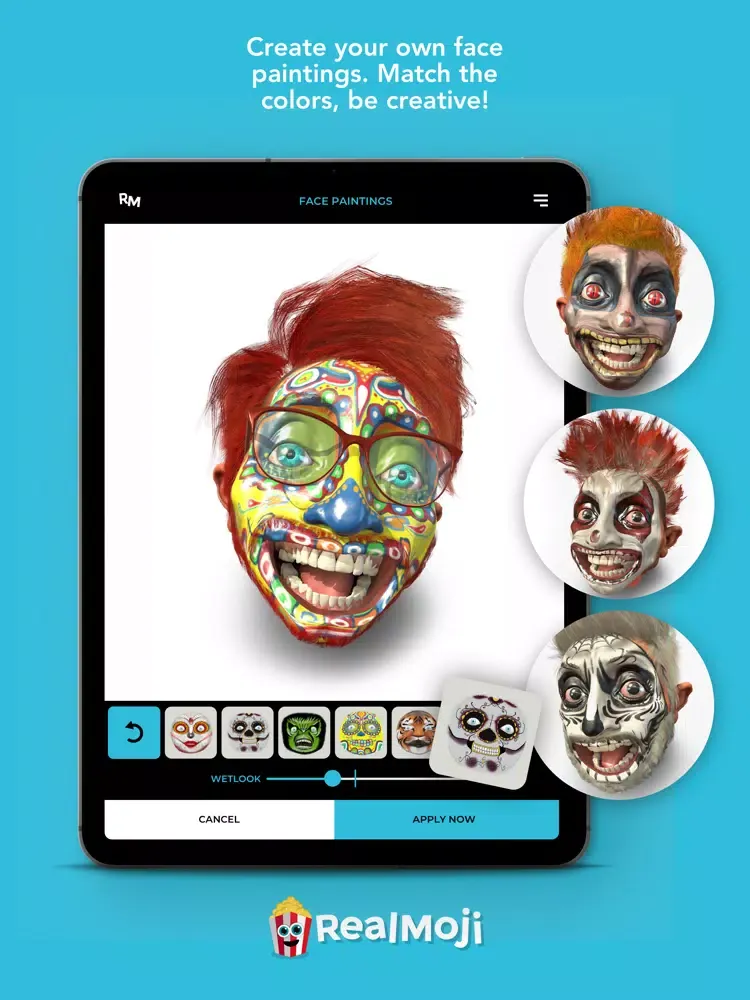 Tangkapan skrin Realmoji app iPad 