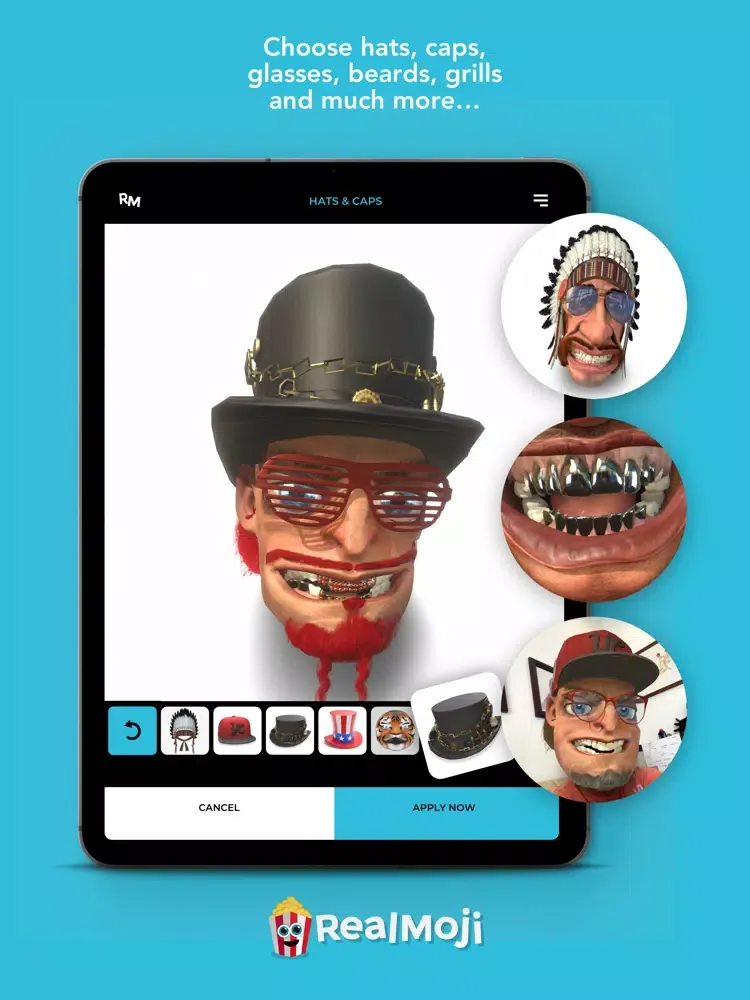 Tangkapan skrin Realmoji app iPad 