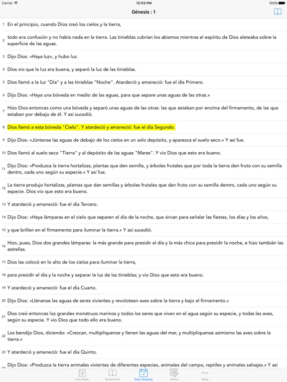 Spanish Bible: Easy to use Bible app in Spanish for daily offline Bible Book reading iPad 应用截图