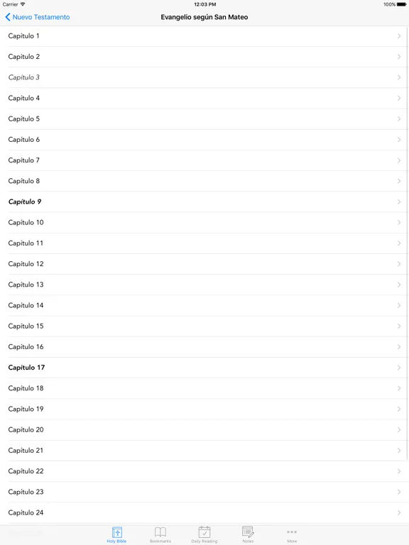 Spanish Bible: Easy to use Bible app in Spanish for daily offline Bible Book reading iPad 应用截图