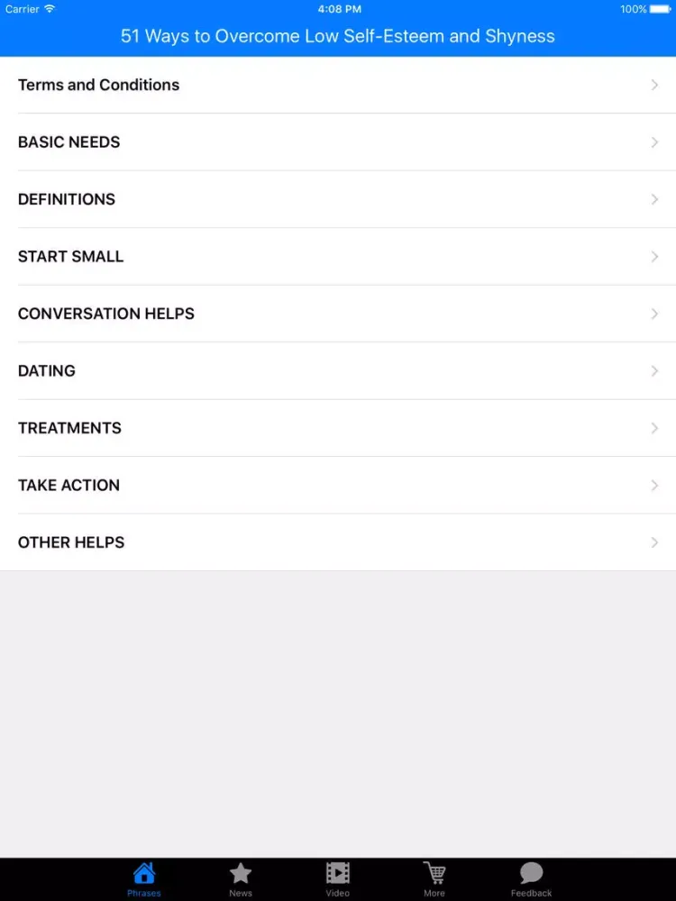 Captures d'écran de 51 Ways to Overcome Low Self-Esteem and Shyness iPad 
