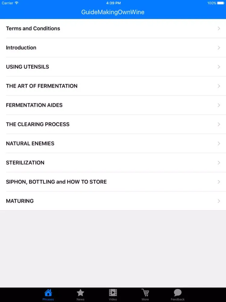 Tangkapan layar Guide Making Own Wine iPad 