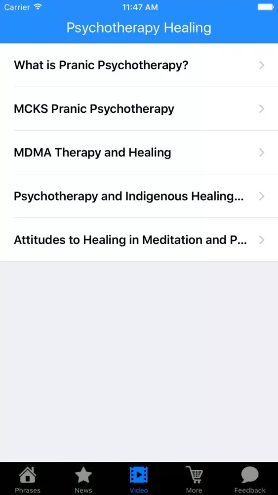 Tangkapan skrin All about Psychotherapy Healing