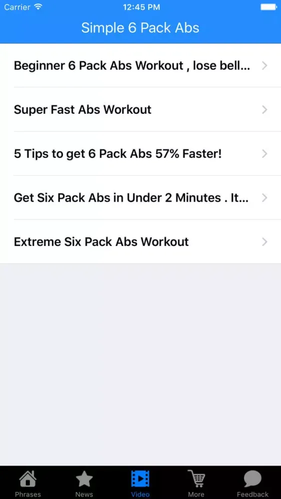 Zrzuty ekranu All Simple 6 Pack Abs