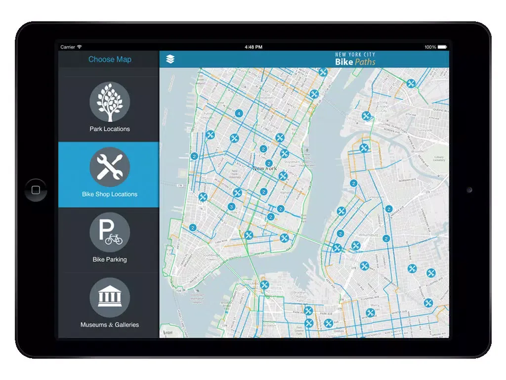 Zrzuty ekranu NYC Bike Paths Free iPad 