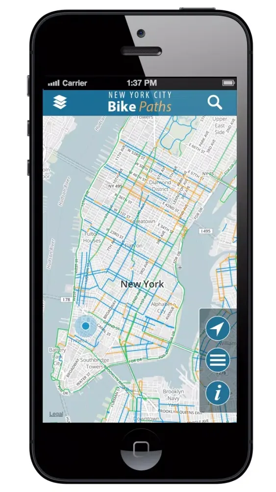Zrzuty ekranu NYC Bike Paths Free