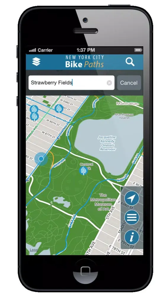 Zrzuty ekranu NYC Bike Paths Free