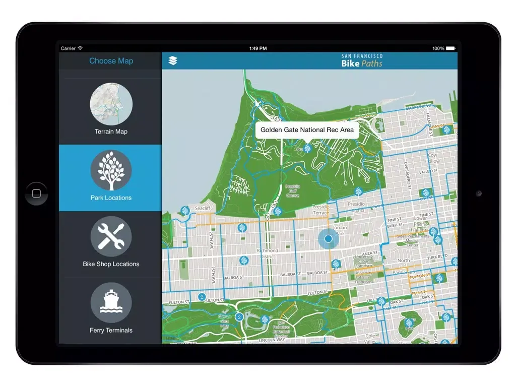 صور San Francisco Bike Paths Free iPad 