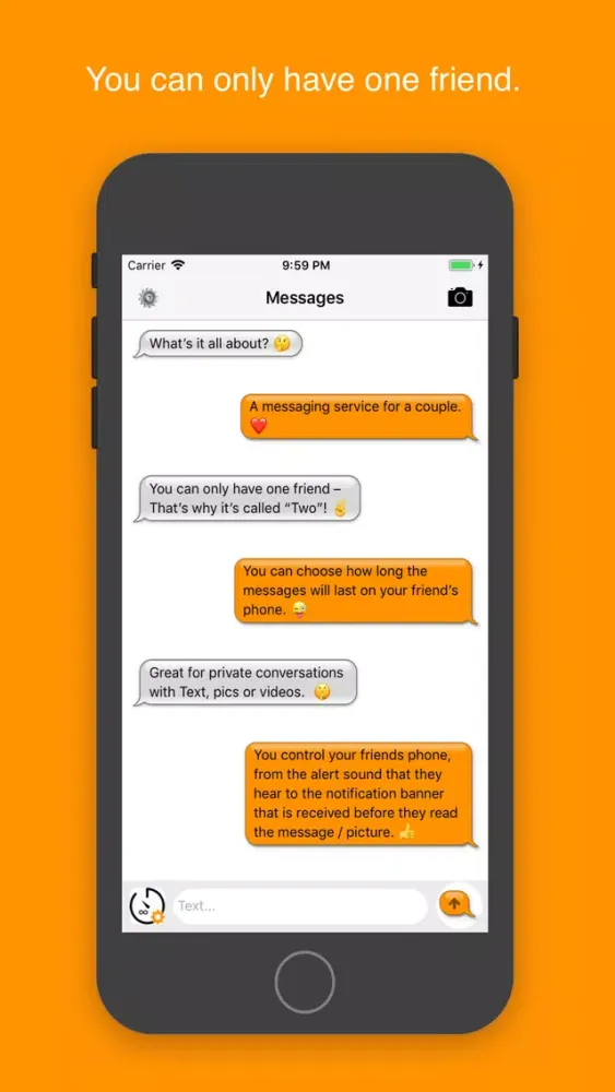 Two - messaging for 2 people. Ekran Görüntüleri