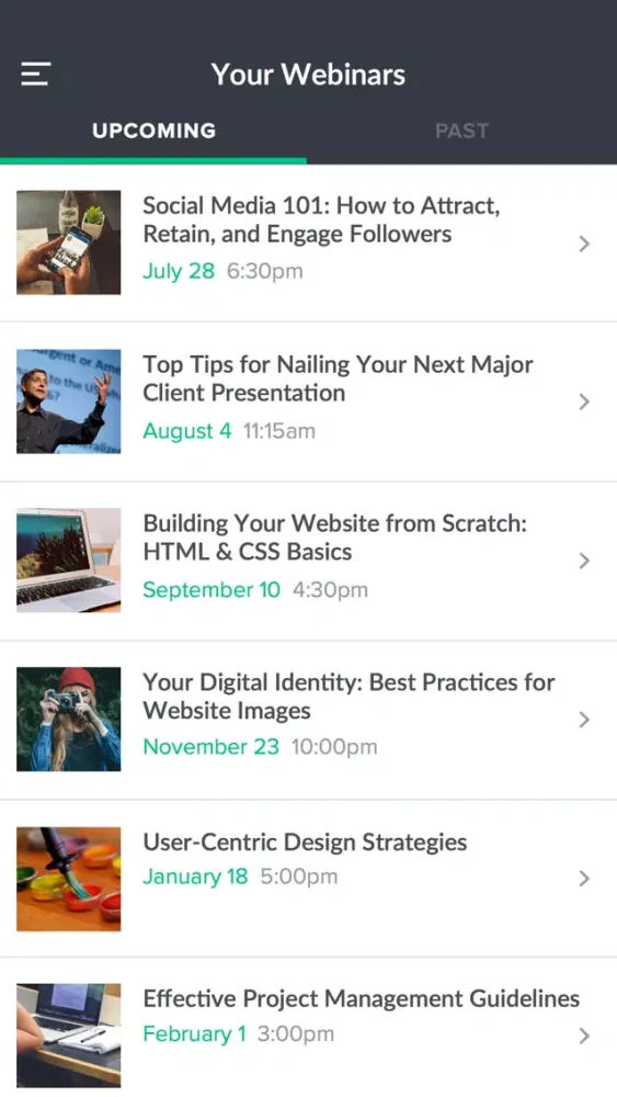 Screenshot di BigMarker