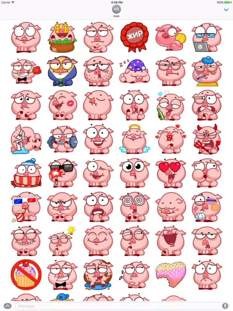 Piglet-kun Full Sticker for iMessage iPad  Screenshots