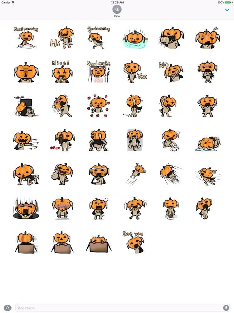 Pumpkin dog Stickers iPad  Screenshots