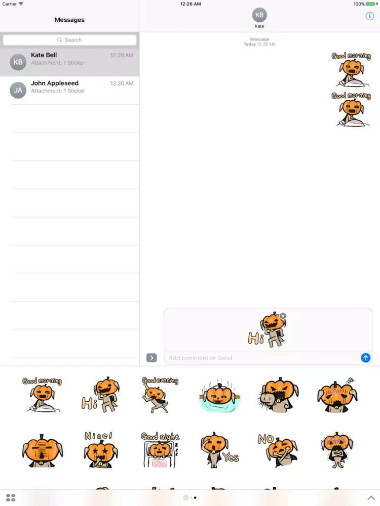 Pumpkin dog Stickers iPad  Screenshots