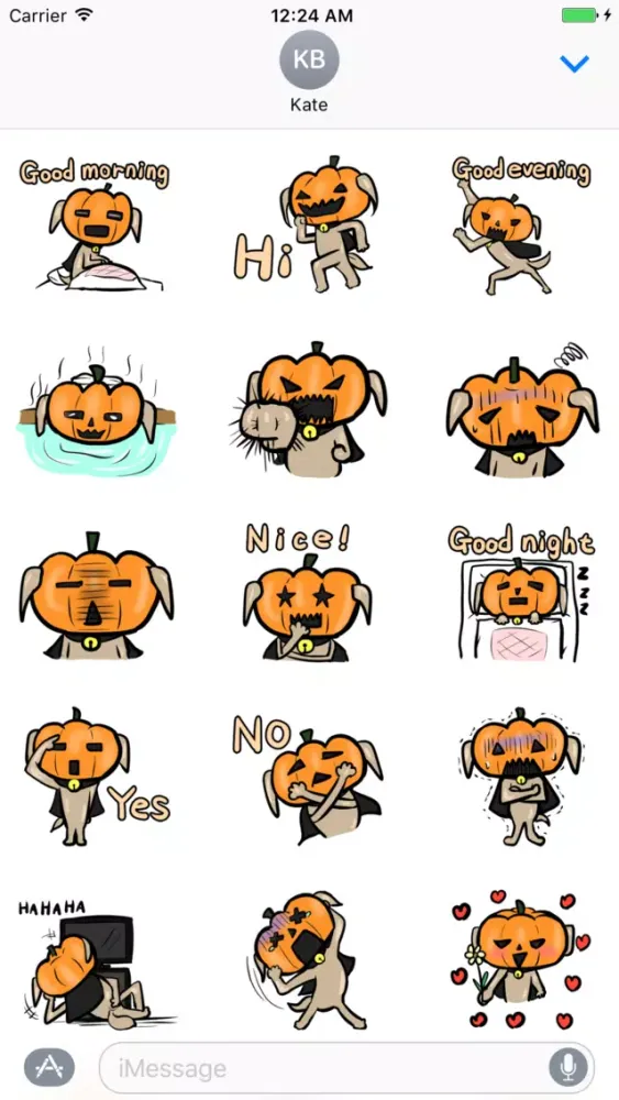 Pumpkin dog Stickers Screenshots