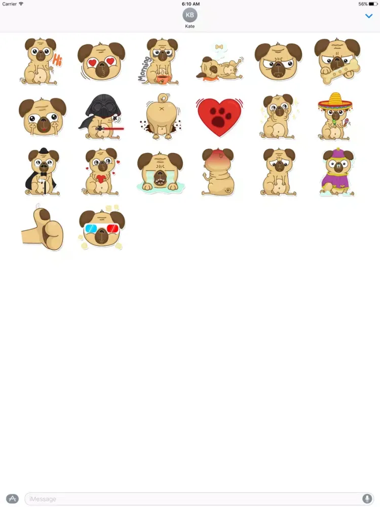 Ảnh chụp màn hình của Beanie Babies - Pugsly Sticker Pack for iMessage iPad 