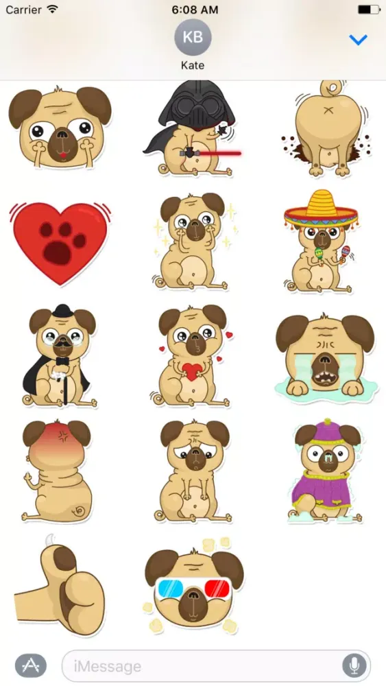 Ảnh chụp màn hình của Beanie Babies - Pugsly Sticker Pack for iMessage