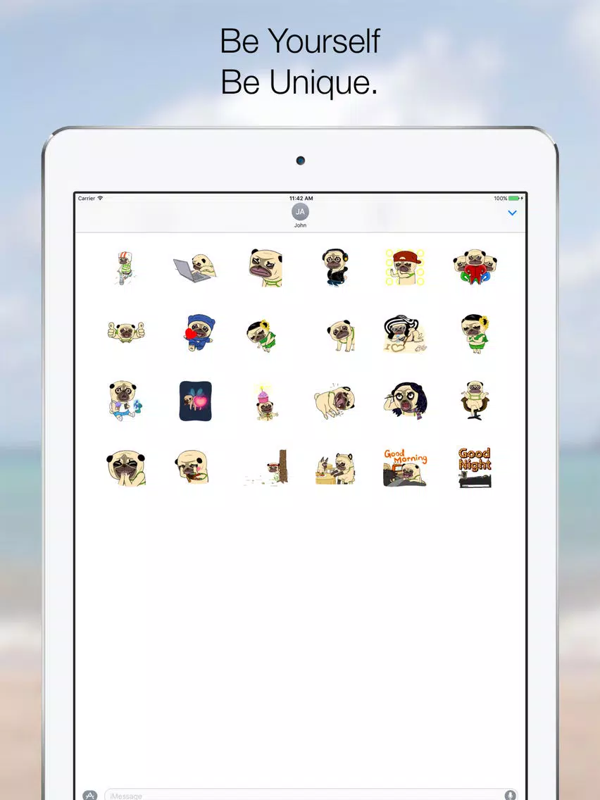 Screenshot di The Cute Pug Animated for iMessage iPad 