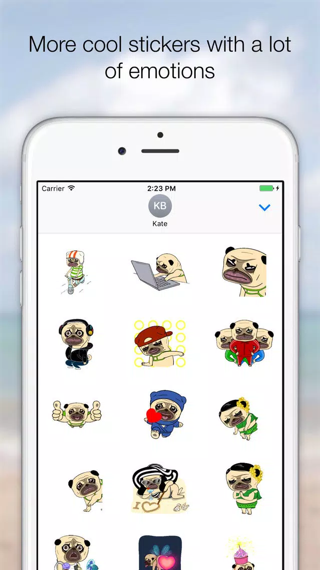 Screenshot di The Cute Pug Animated for iMessage