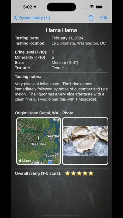 ภาพหน้าจอของ Brine - Oyster Tasting Library