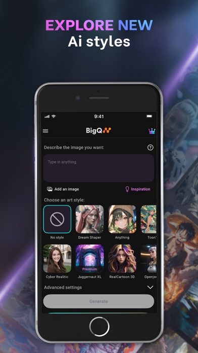 ภาพหน้าจอของ UniAI: AI Art Generator
