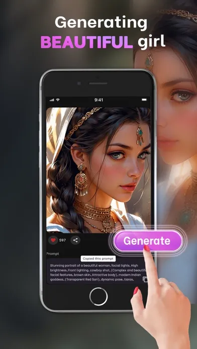 Screenshot di UniAI: AI Art Generator