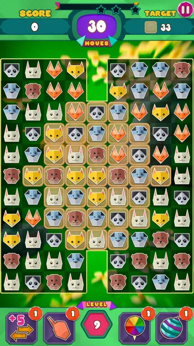 Paper Animal Match 3 Games سکرین شاٹس