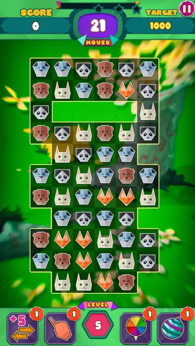 Paper Animal Match 3 Games سکرین شاٹس