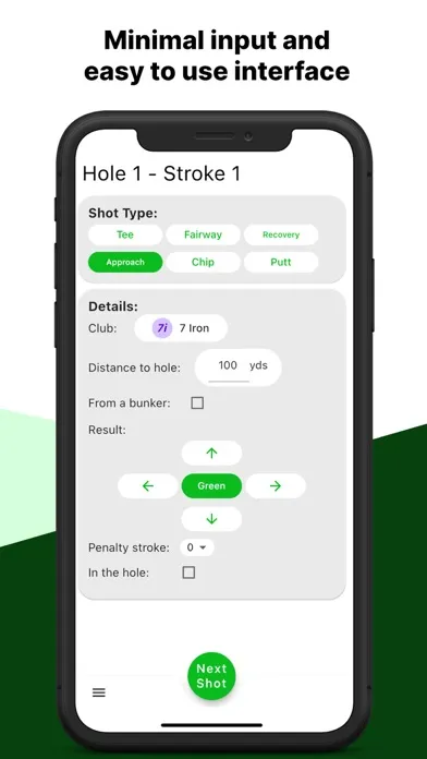Capturas de tela do Golfing Analytics