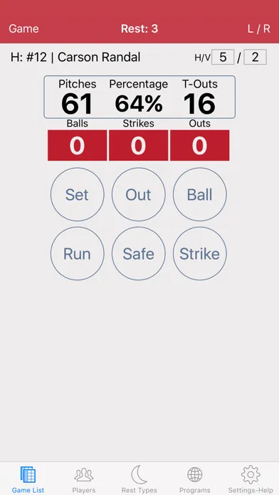 Baseball/Softball Pitch Count应用截图