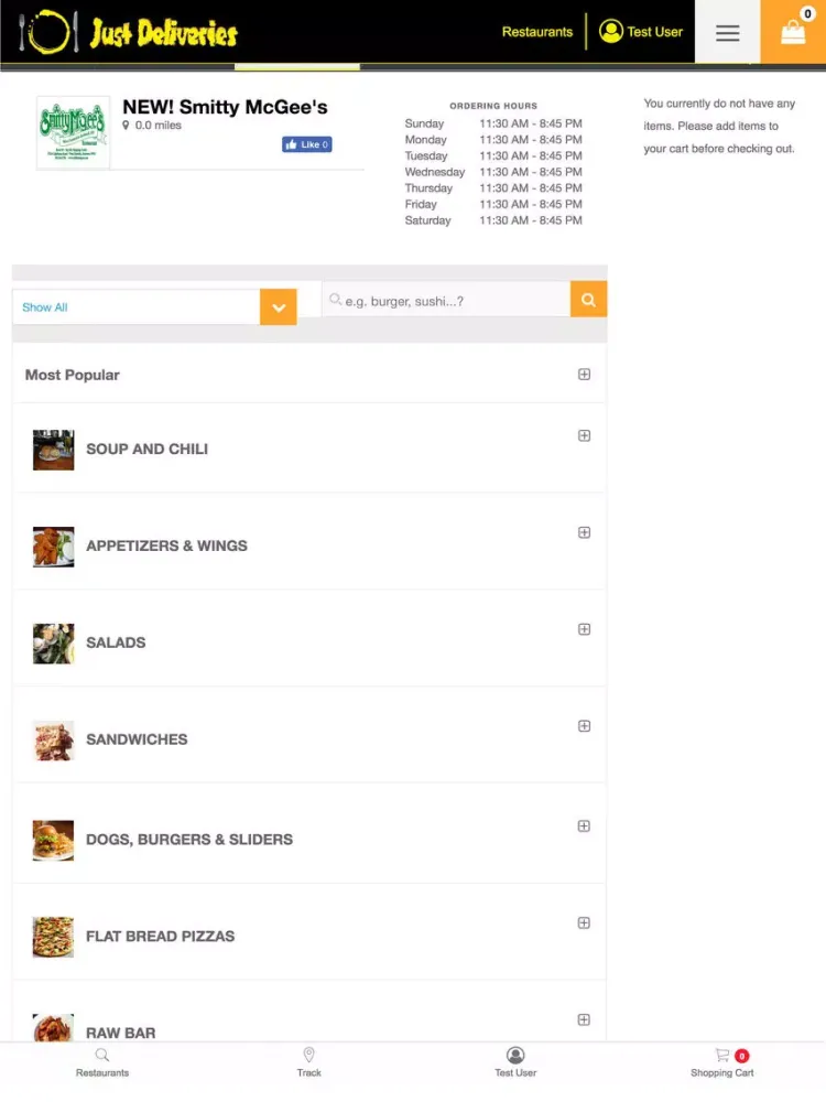 JustDeliveries.net iPad  스크린샷