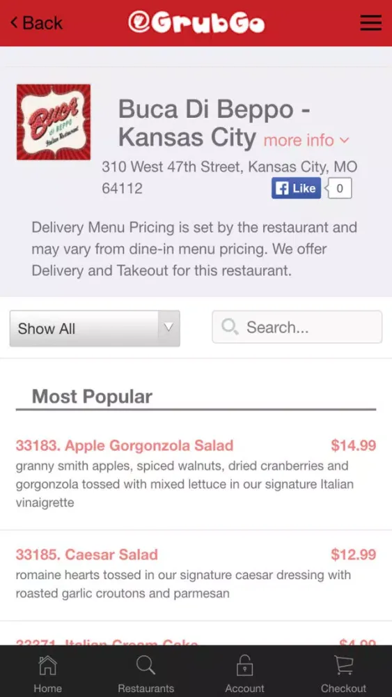 GrubGo Restaurant Delivery Service应用截图
