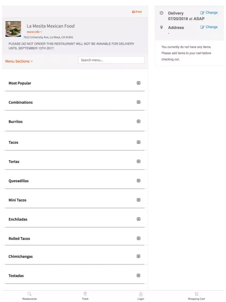 Zrzuty ekranu Give Me Delivery San Diego iPad 