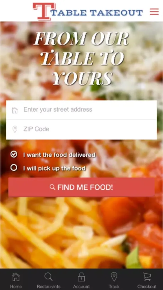 Table Takeout Restaurant Delivery Service スクリーンショット