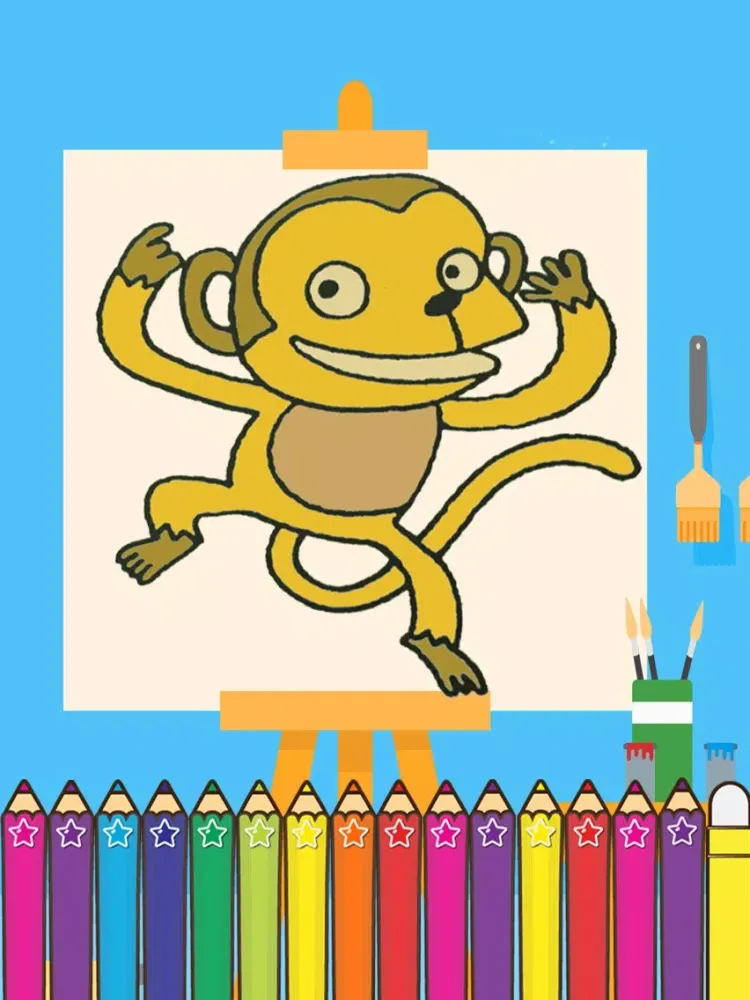Ảnh chụp màn hình của Monkey Coloring Game for Kids Second Edition iPad 