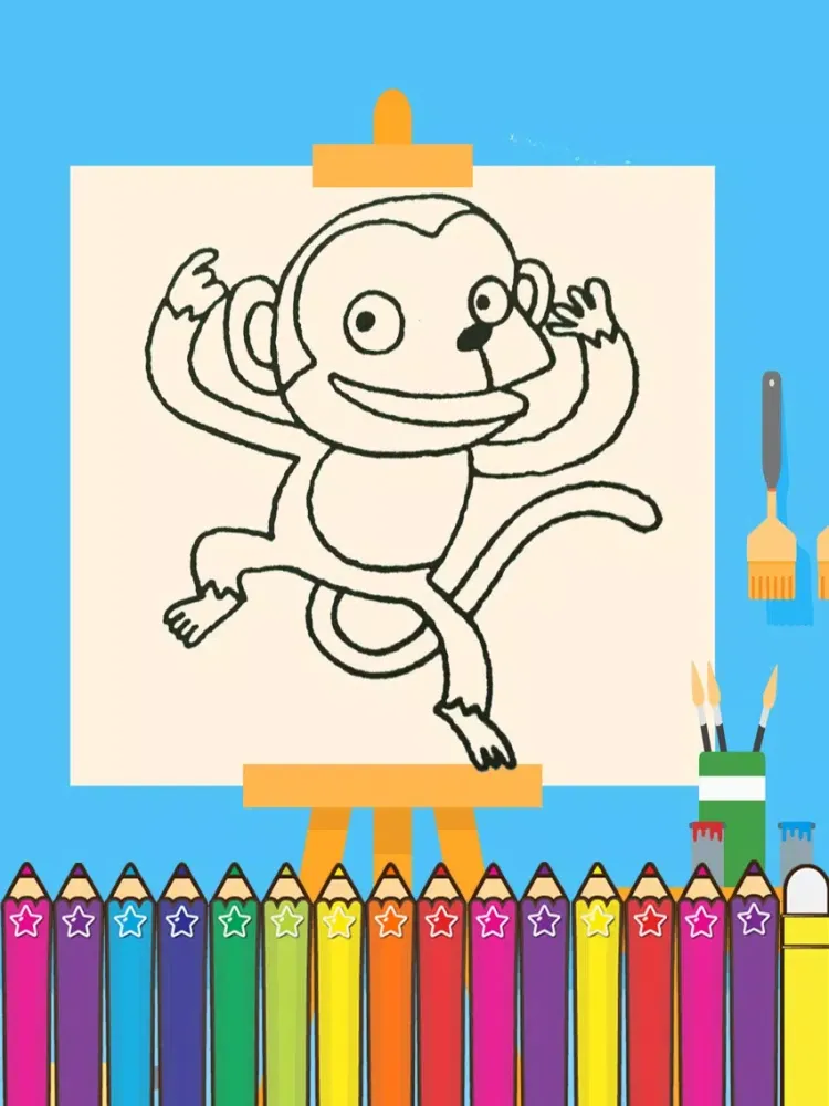 Ảnh chụp màn hình của Monkey Coloring Game for Kids Second Edition iPad 