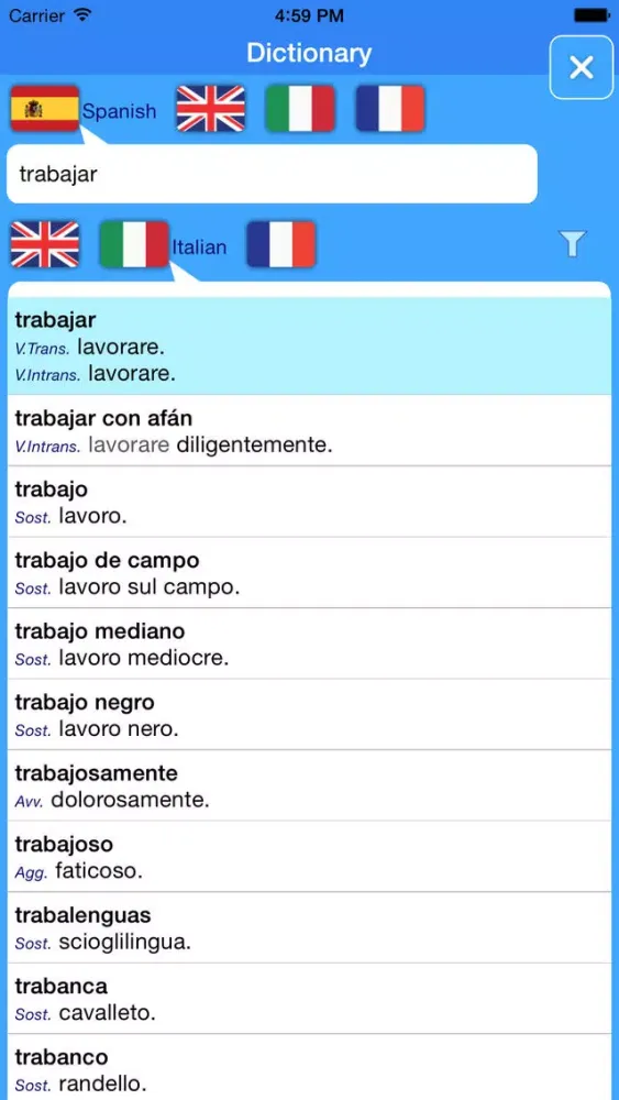 ภาพหน้าจอของ Translator Suite Spanish-Italian (Offline)