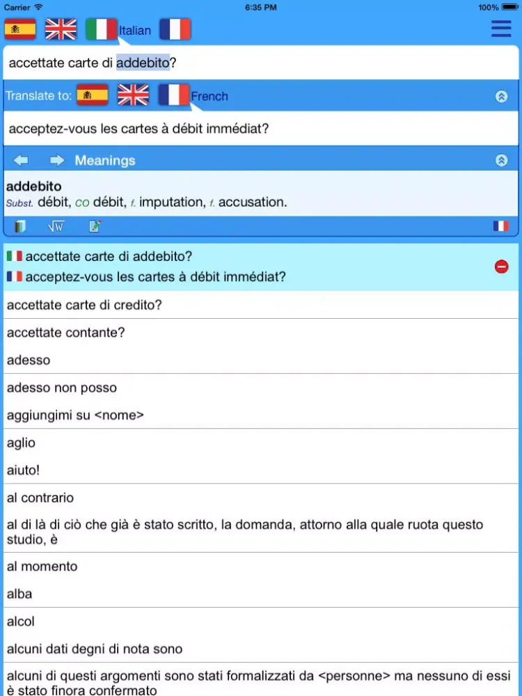 Captures d'écran de Translator Suite Italian-French (Offline) iPad 