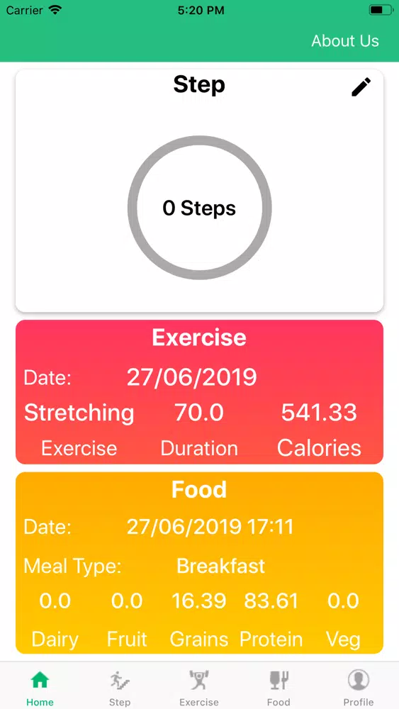 Captures d'écran de APD Health Nudge App