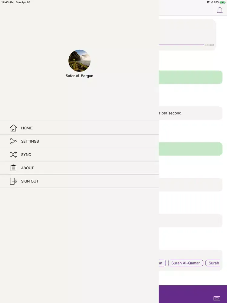 Tangkapan skrin Bilal ai iPad 