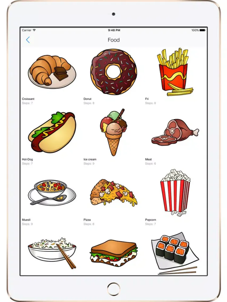 Скриншоты Draw Food and Beverage iPad 