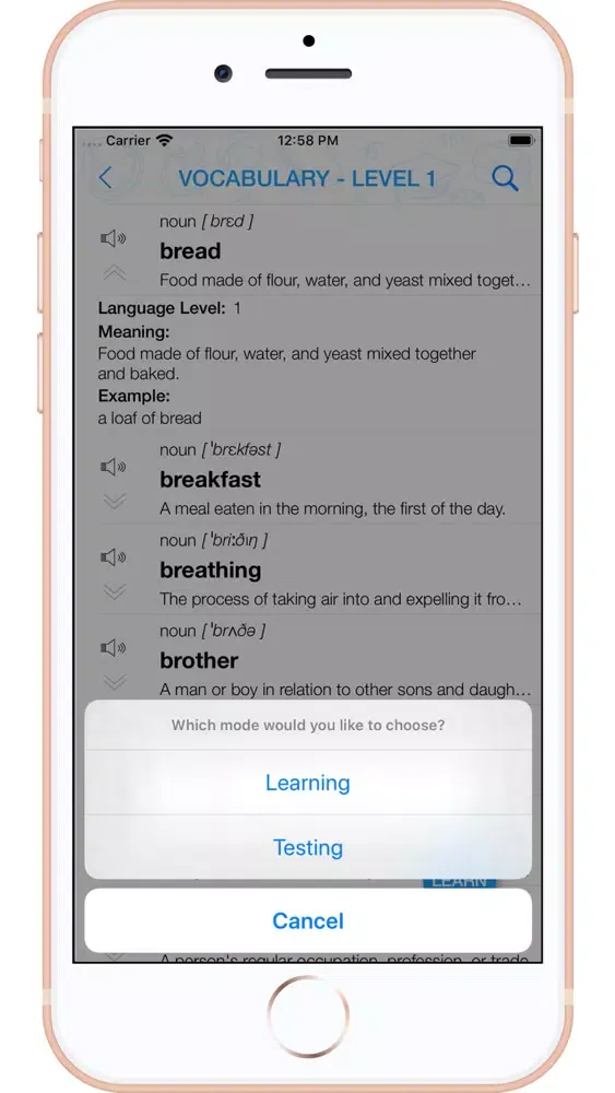 Captures d'écran de IELTS Vocabulary - 6 Levels